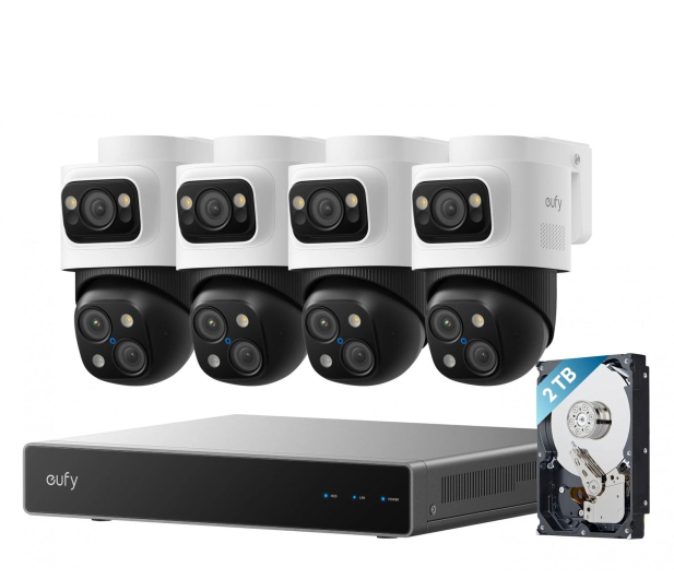 Eufy Zestaw 4 kamer PoE S4 Max Biały + rejestrator eufy NVR S4 - 1505200 - zdjęcie